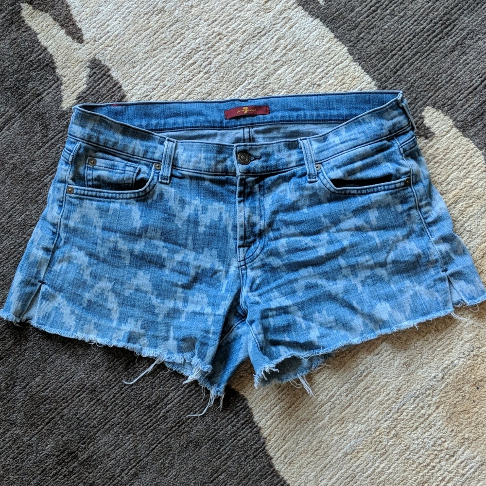 7 for all mankind pattern denim cutoffs